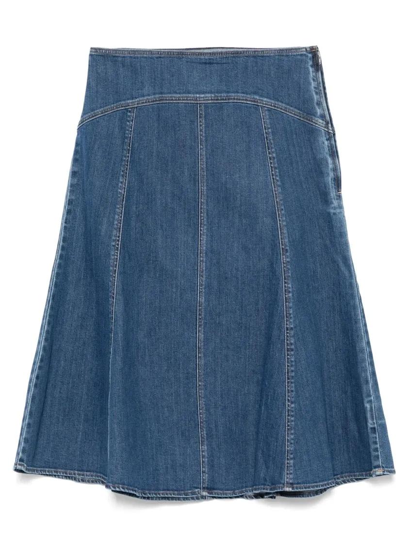 Thumbnail - Polo Ralph Lauren - Flared Denim Skirt With Panel Detailing - Größe 2 - blau