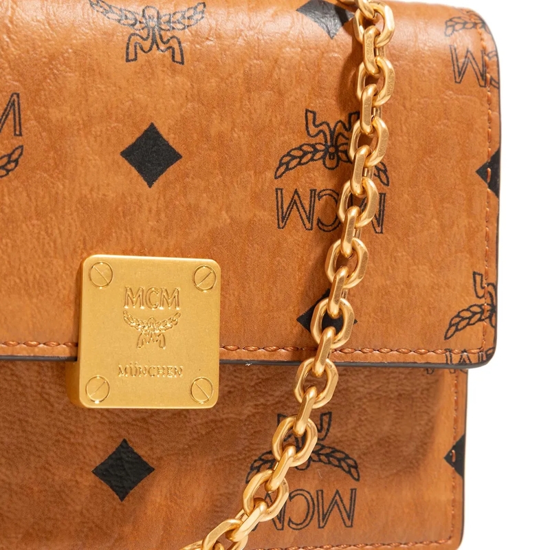 MCM Münzportemonnaie Aren Visetos Wallet On Chain Mni Co Cognac(Image 5)