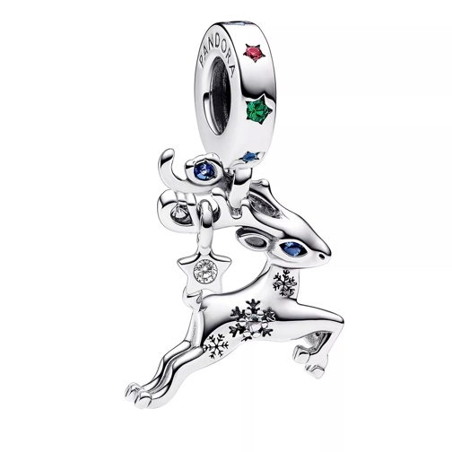 Pandora Magic reindeer sterling silver dangle with stellar Multicolor Pendentif