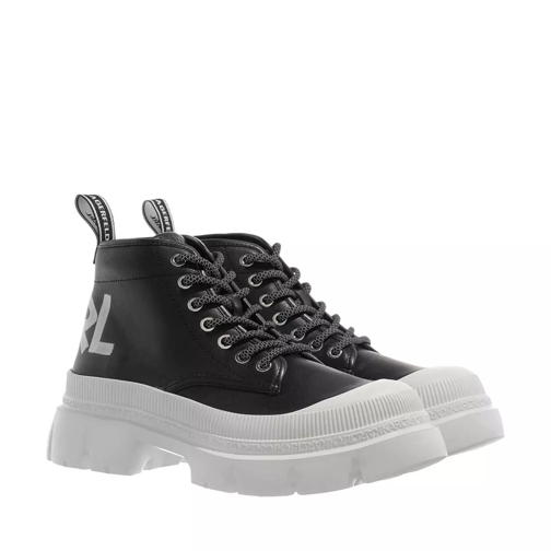 Karl Lagerfeld Trekka Max Brush Logo Hiker Black Leather lace up shoes
