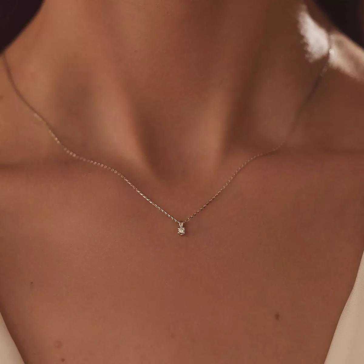 Thumbnail - Isabel Bernard Halskette - De la Paix Céline 14 karat necklace  diamond 0.05 - Gr. unisize - in Silber - für Damen