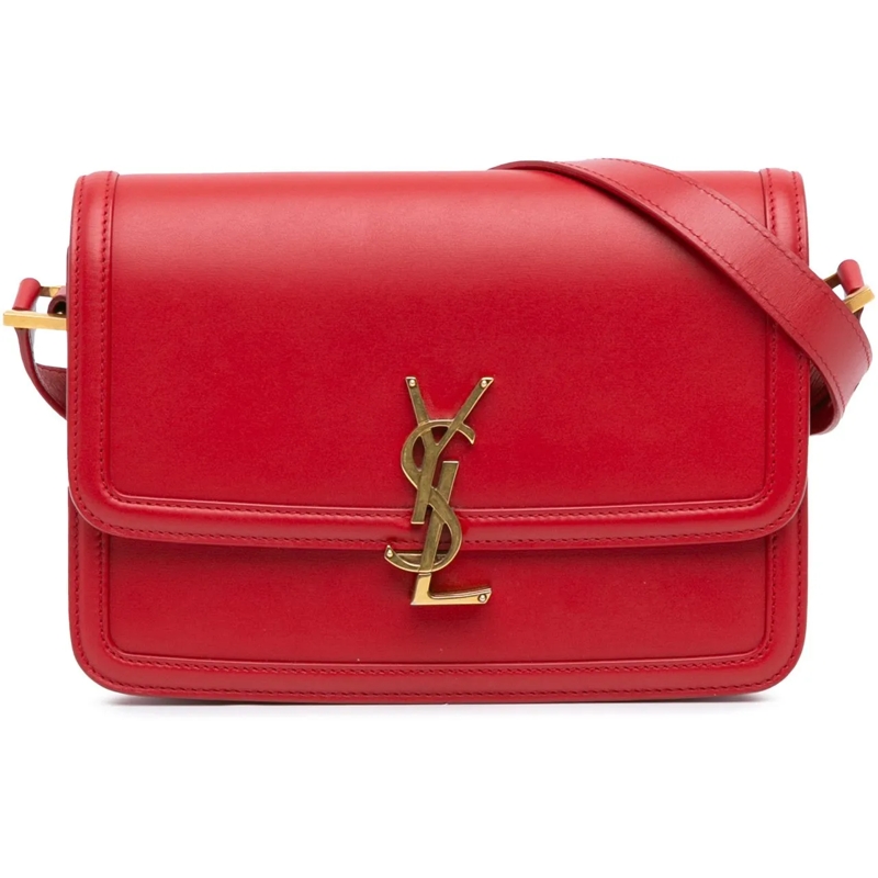 Saint Laurent Schultertasche Medium Calfskin Solferino Satchel In Box rot