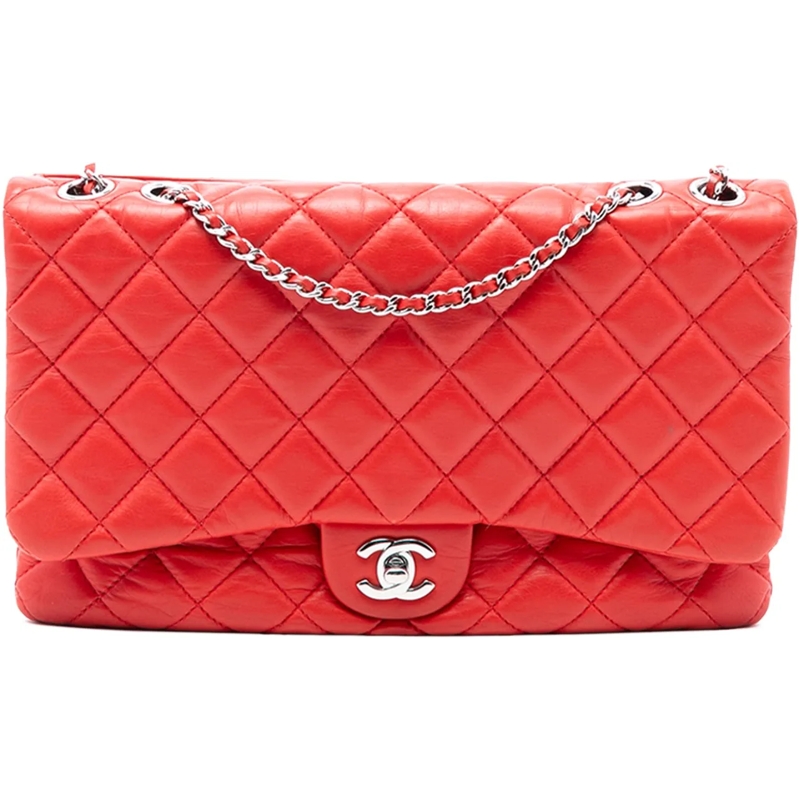 Chanel Sac à bandoulière Jumbo Quilted Calfskin Tender Touch Flap rot