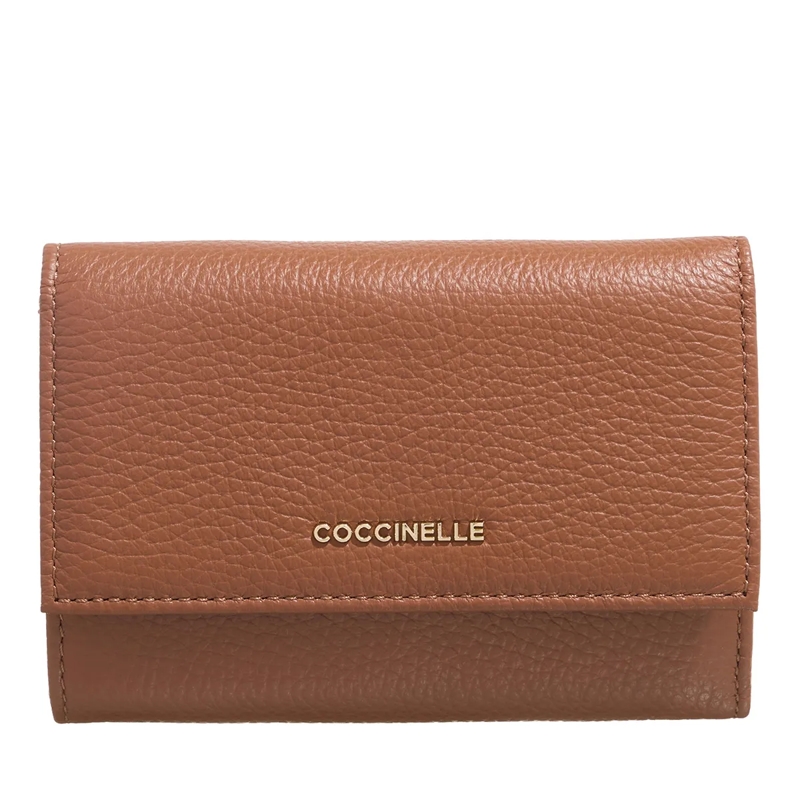 Coccinelle Portemonnaie mit Überschlag Metallic Soft Cognac