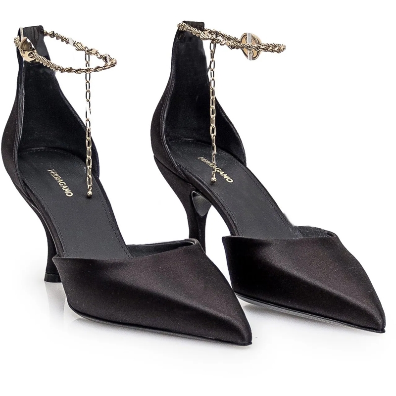 Salvatore Ferragamo Escarpins Decollete con Catena schwarz(Image 2)