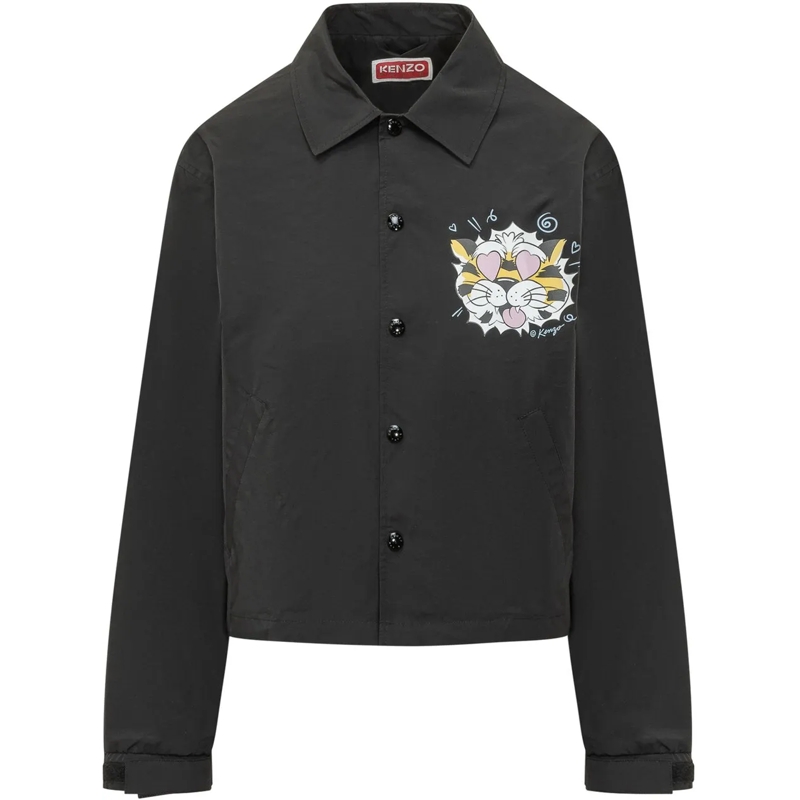 Kenzo Übergangsjacke Giacca Coach con Stampa schwarz