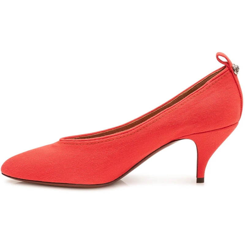 Versace Pumps Decollete con Punta Affusolata e Tacco Medio rot(Image 4)