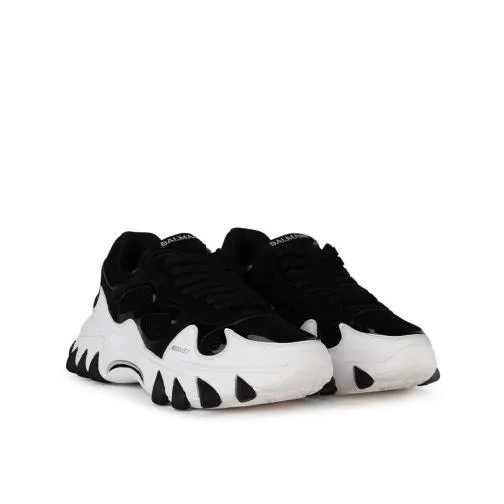 Balmain 'B-East' Black Leather Sneakers Black Low-Top Sneaker