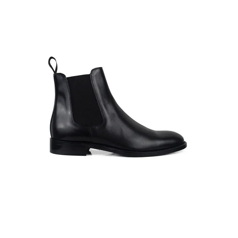 Alberto Bottes Calfskin Leather Boots With And Slip-On Functional Black