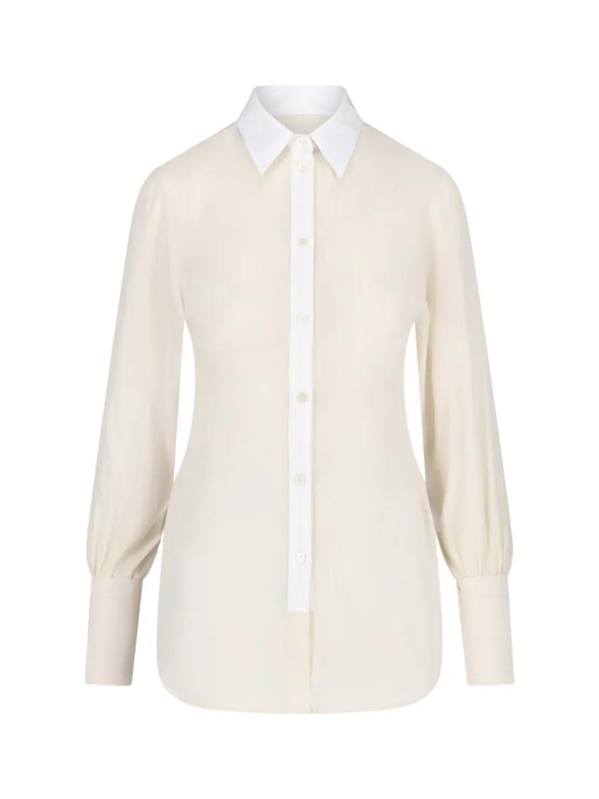 Thumbnail - Victoria Beckham - Silk Shirt – Off-White - Größe 10 - beige