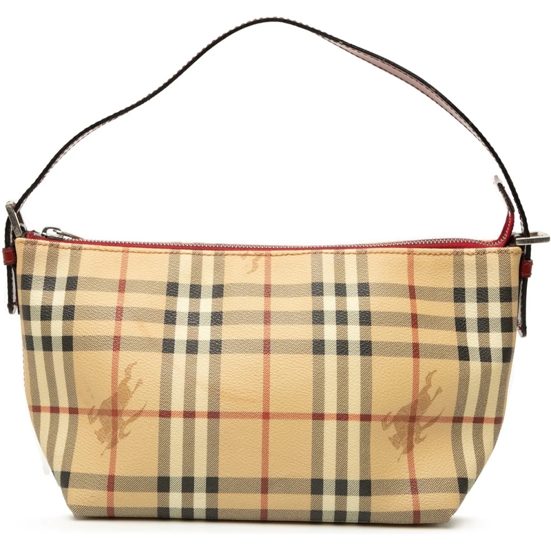 Burberry Tote Haymarket Check Coated Canvas Handbag braun