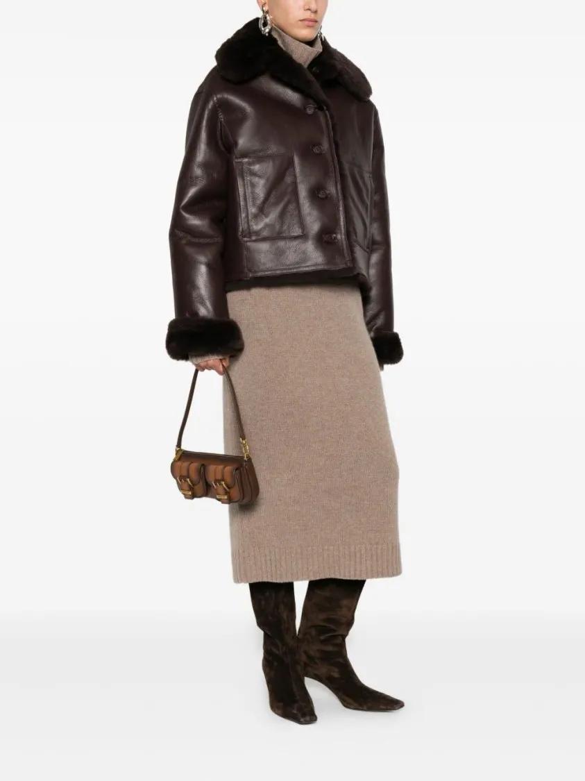 Thumbnail - Michael Kors Hobo Bags - Rectangular Leather Shoulder Bag With Gold-Tone Ac - Gr. unisize - in Grau - für Damen