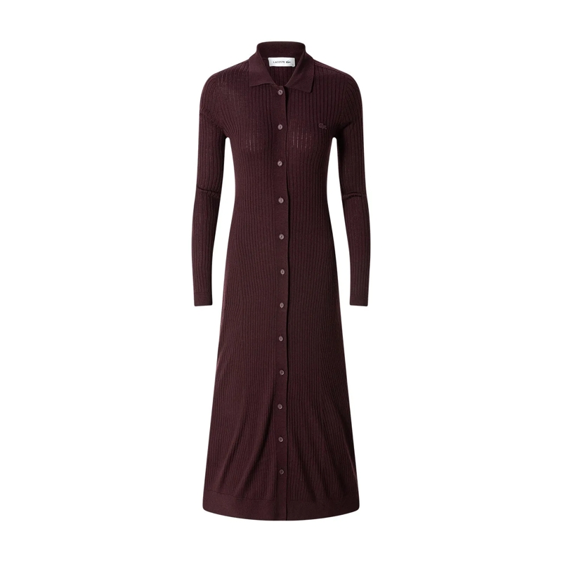 Lacoste Robe longue Maxikleid aus Merinowolle rot