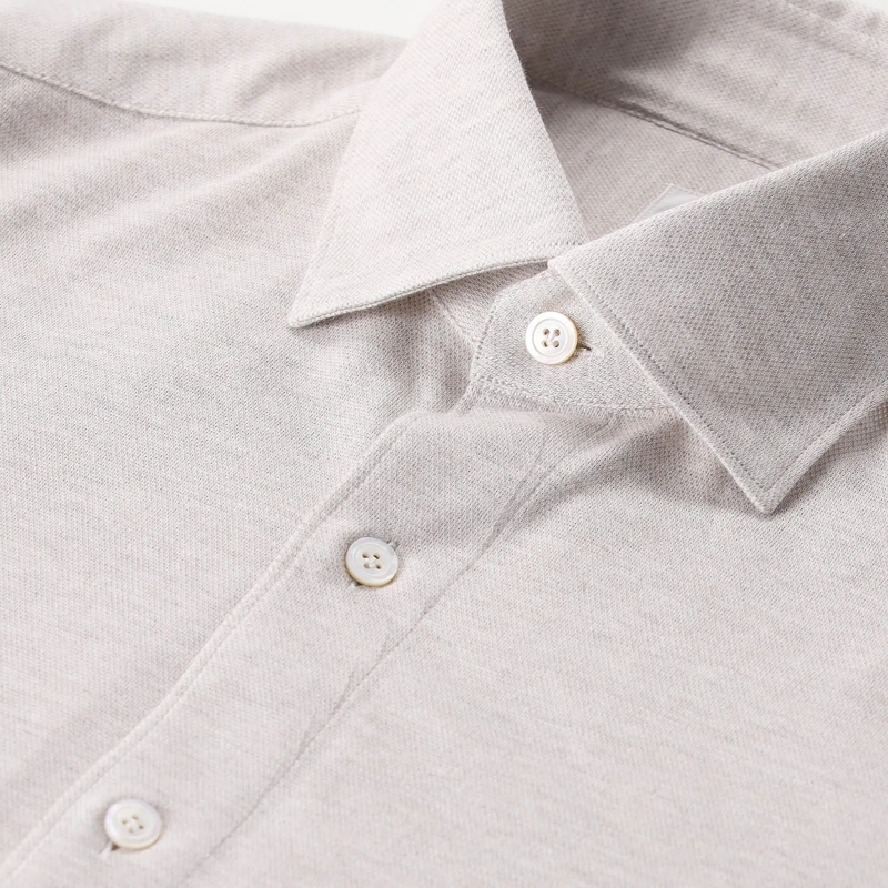 Finamore Hemd Hemd Luigi aus Baumwolle & Kaschmir beige(Image 3)