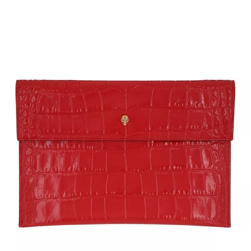 Alexander McQueen Envelope Clutch Leather Deep Red Clutch