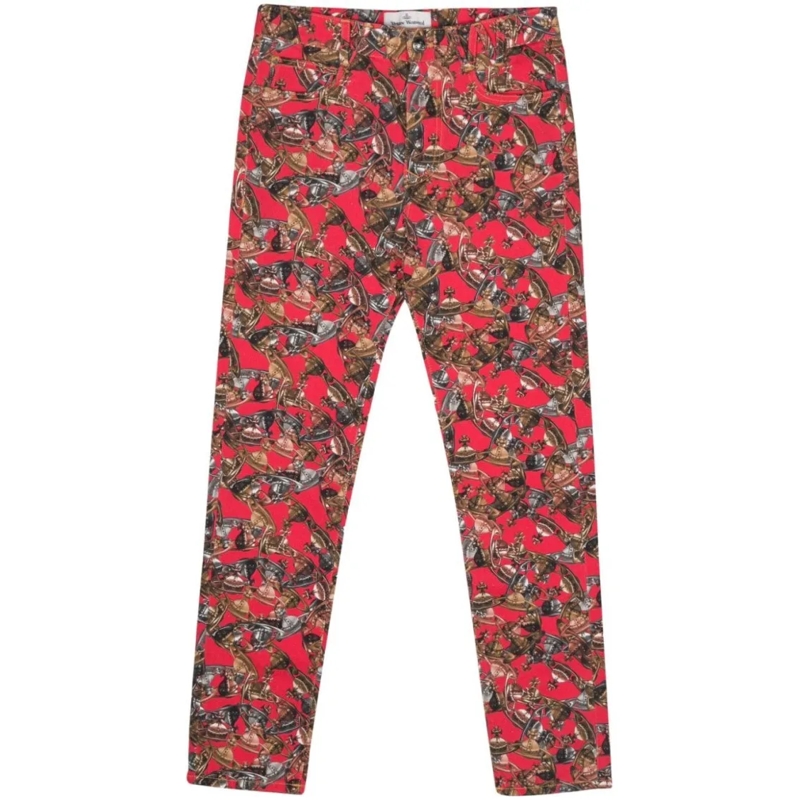 Vivienne Westwood Jeans High-Waisted Tapered Leg Trousers Pink