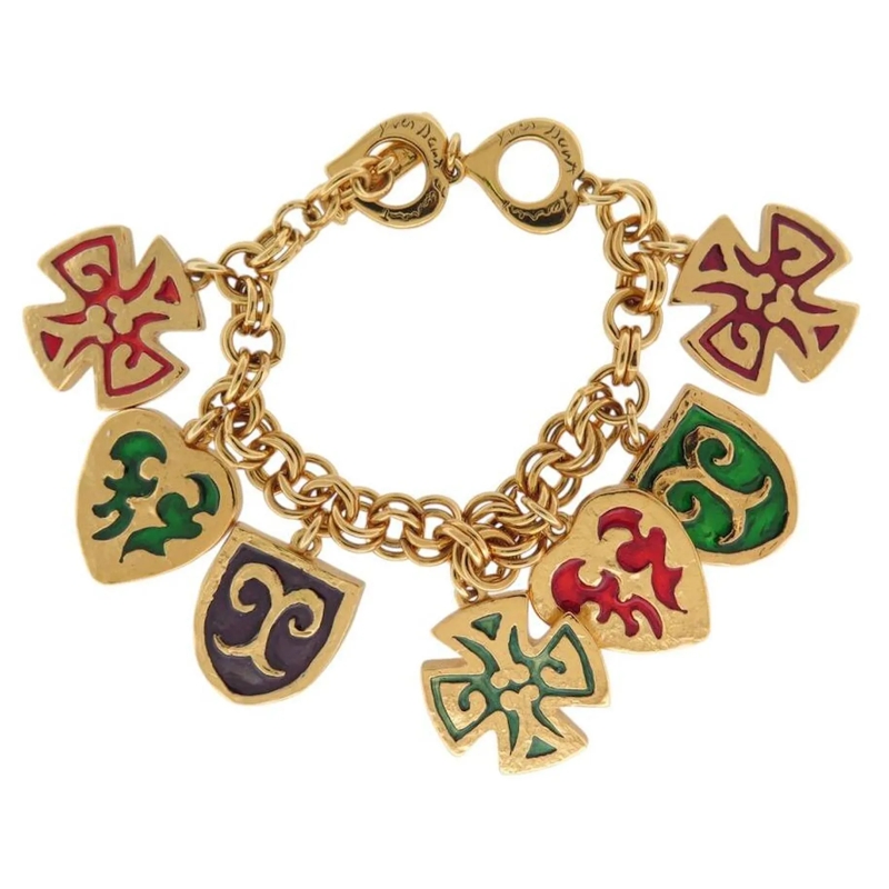 Saint Laurent Armband NEUES VINTAGE ARMBAND YVES SAINT LAURENT CHARMS 19 gold