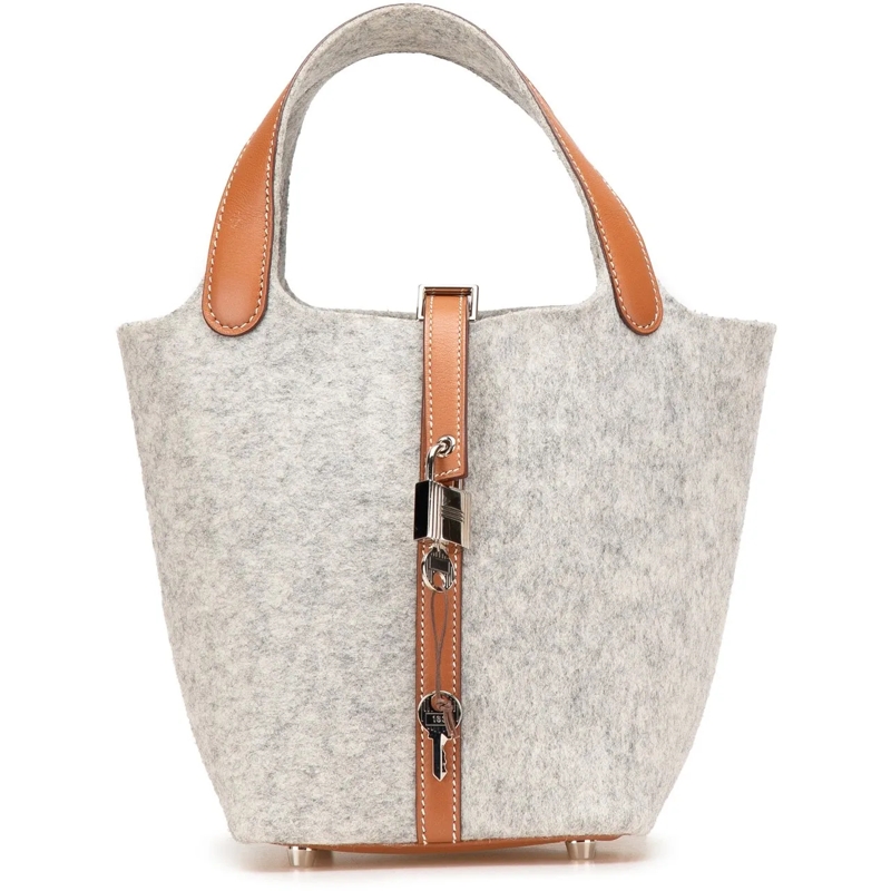 Hermès Tote Feutre and Swift Picotin Lock 18 grau