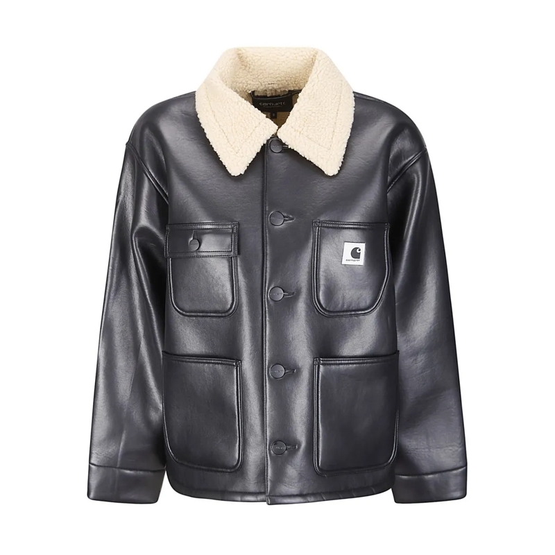 Carhartt Wip Leren jas W' Shepton Og Michigan Coat Black