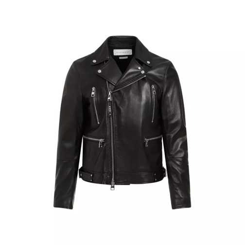 Alexander McQueen Black Lamb Leather Biker Jacket Black 