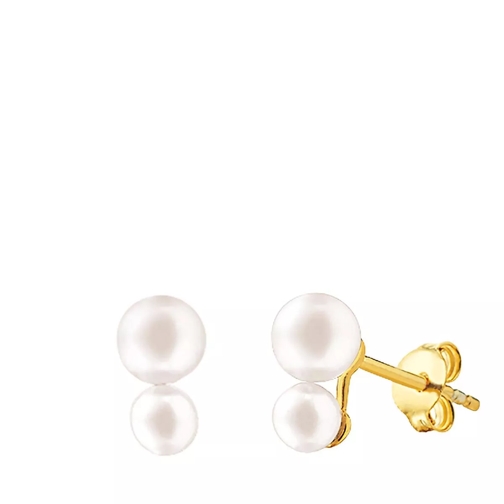 Indygo St Germain Earing with Pearls Yellow Gold Stud