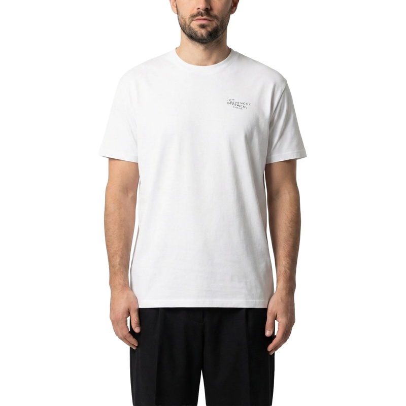 Givenchy T-Shirt Cotton T-Shirt With Distressed Logo Prints White(Image 3)