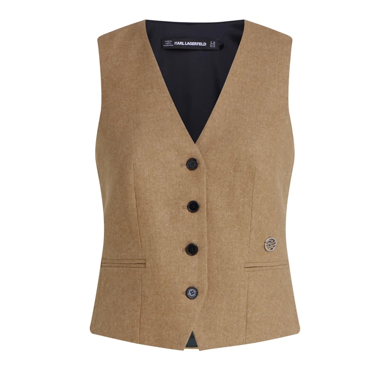 Karl Lagerfeld Weste Weste aus Woll-Mix nougat