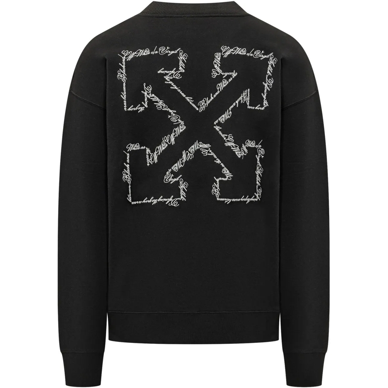 Off-White  Felpa Script Arrow con Stampa Posteriore schwarz(Image 2)