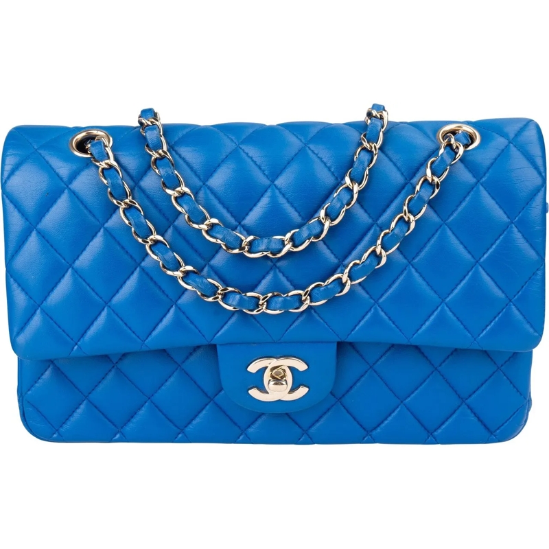 Chanel Tote Chanel Quilted Lambskin Medium Double Flap Crossbo blau