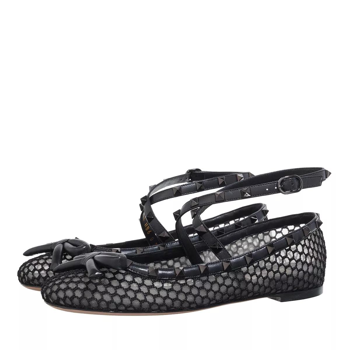 Valentino Garavani Loafers & Ballerinas - Ballerina Rockstud - Gr. 37 (EU) - in Schwarz - für Damen