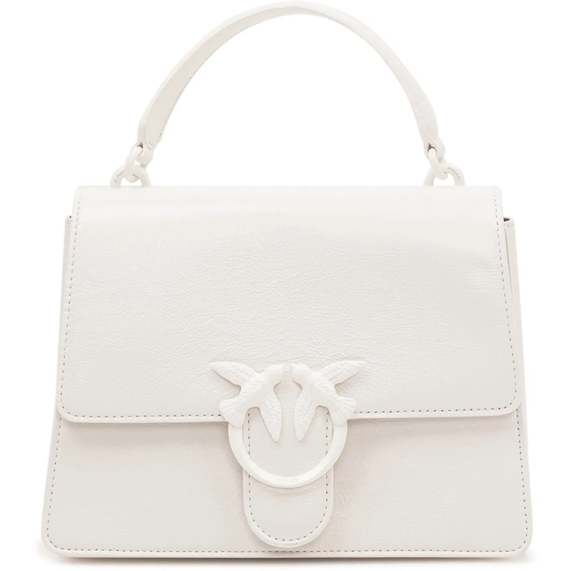 Pinko Tote Borsa Love One Top Handle con Patta e Manico weiß