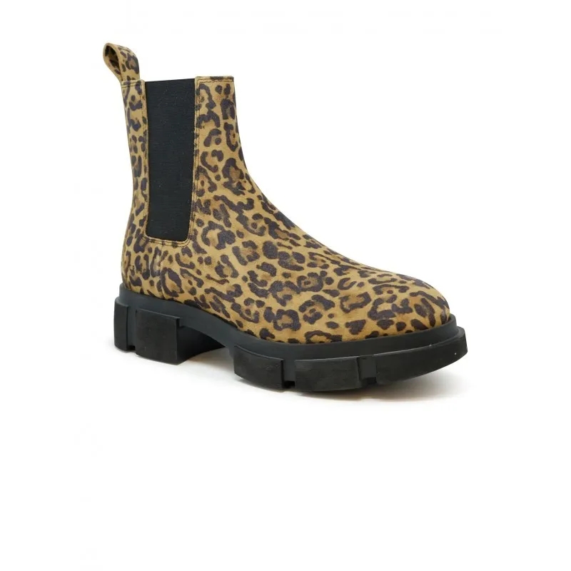 Copenhagen Bottes F5cph570 Leopard Suede Chelsea Boots Brown