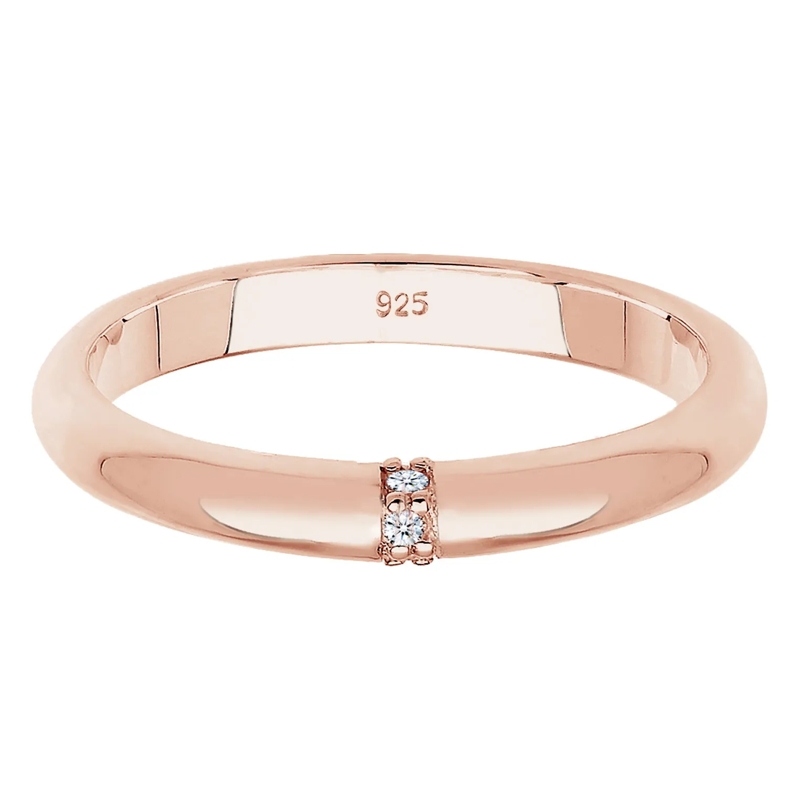 Elli Diamantring Ring Diamant  0.045 ct. Klassik Verlobung 925 Silb gold(Image 2)