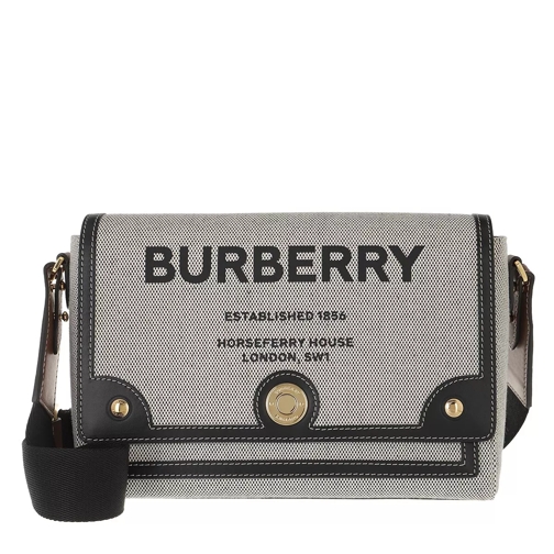 Burberry Horseferry Print Crossbody Bag Canvas Black/Black/Tan Messenger Bag