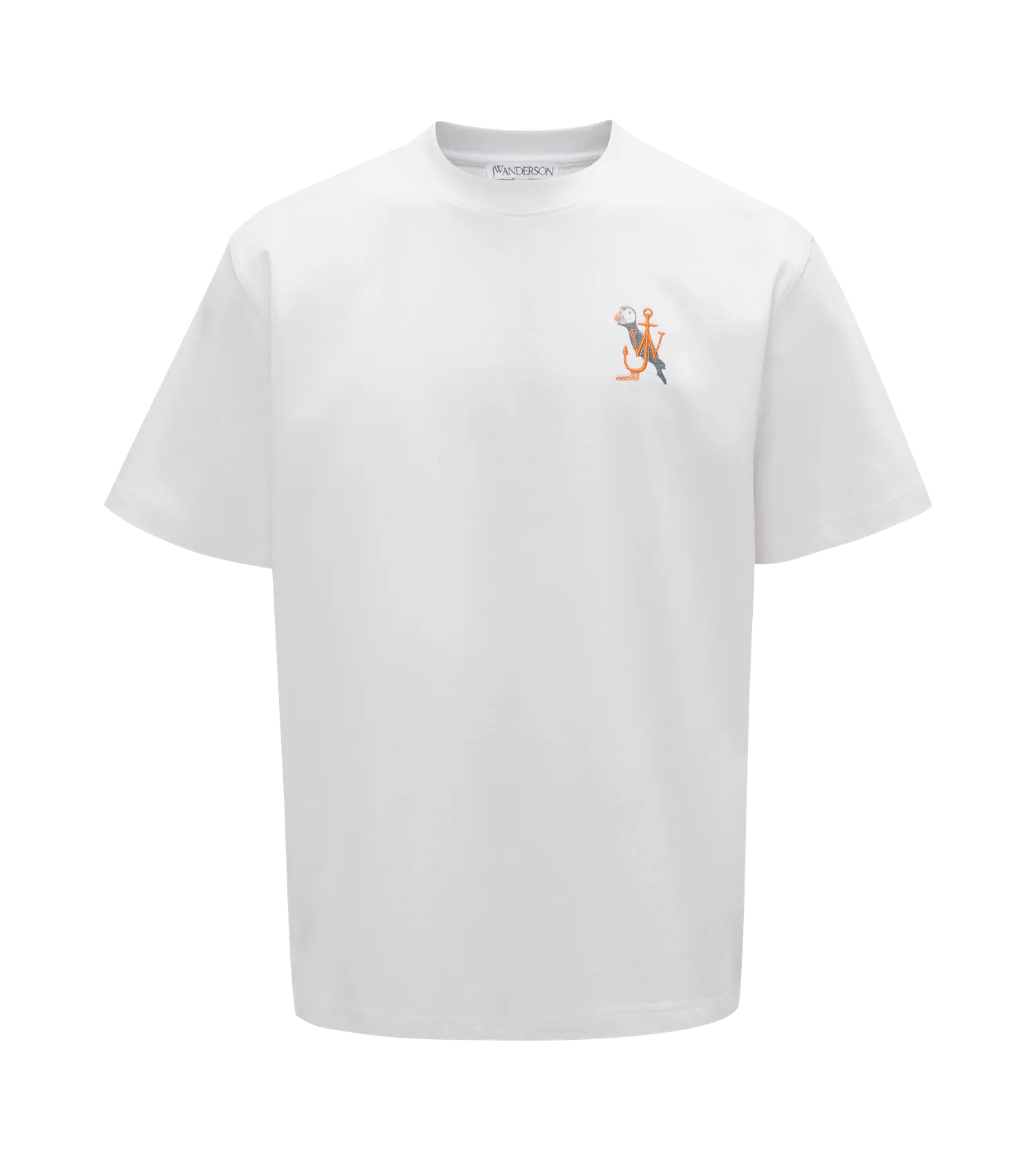 J.W.Anderson - T-Shirt mit Papageitaucher-Stickerei - Größe S - weiß