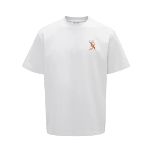 J.W.Anderson Chemises T-Shirt mit Papageitaucher-Stickerei white white