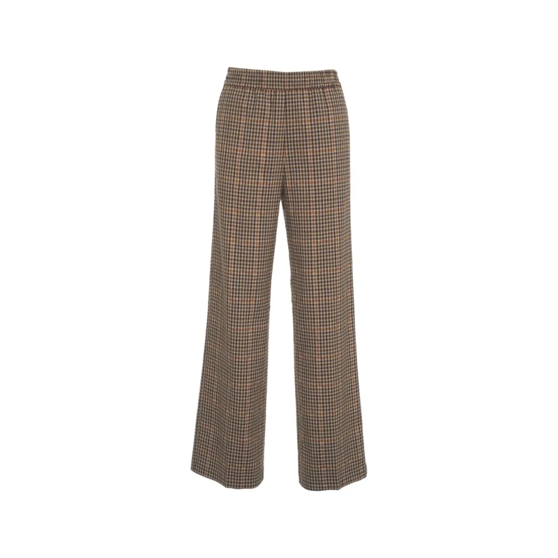 LIU JO  Checked Palazzo Pants Brown
