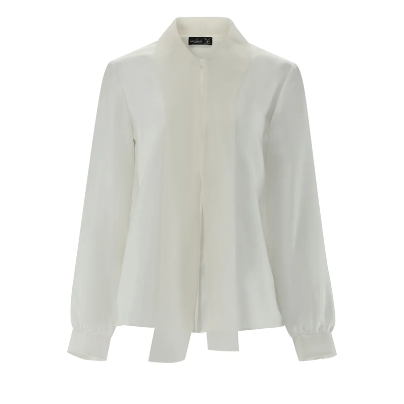 VAN LAACK Bluse Bluse Modern Fit Uni dunkel-blau