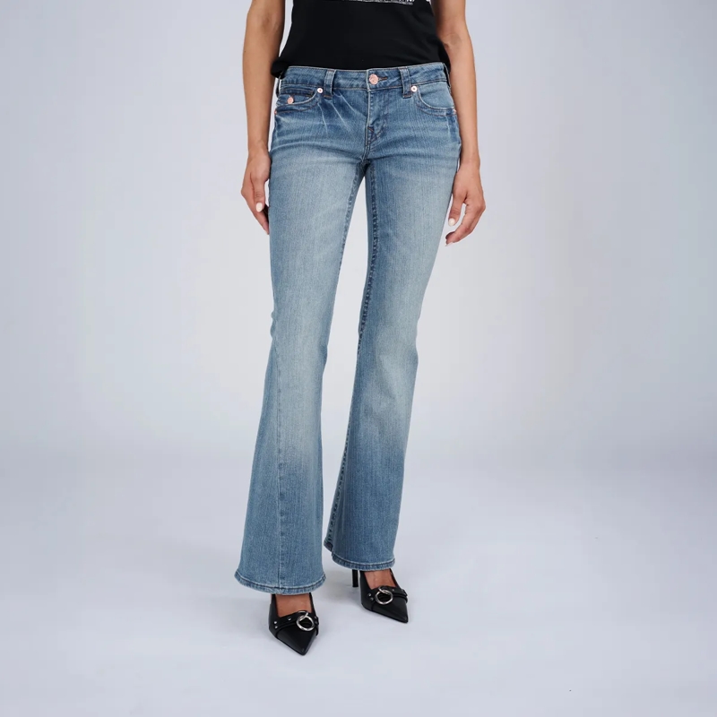 True Religion Jeans - Low Rise Jeans- Modell: JOEY- Drehbein- Gedre blau(Image 6)