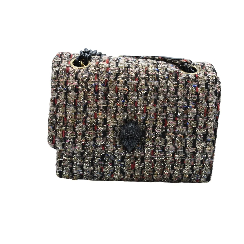 KURT GEIGER LONDON Schultertasche Textured Golden Shoulder Bag With Chain Strap Grey