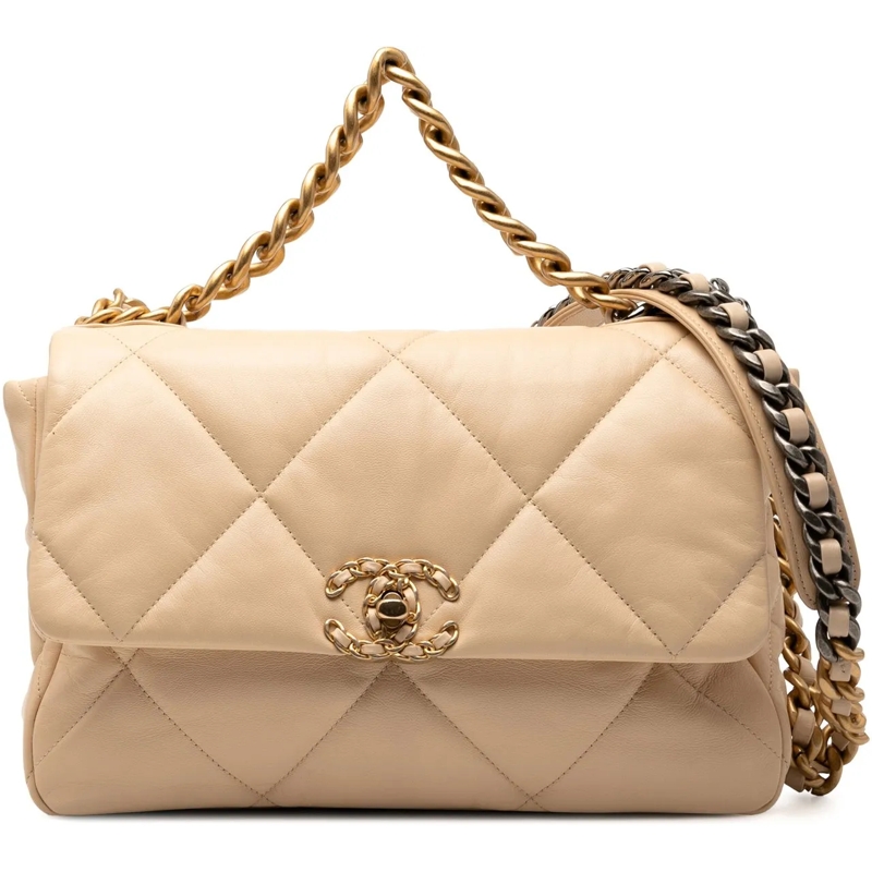 Chanel Schultertasche Large Lambskin 19 Flap braun