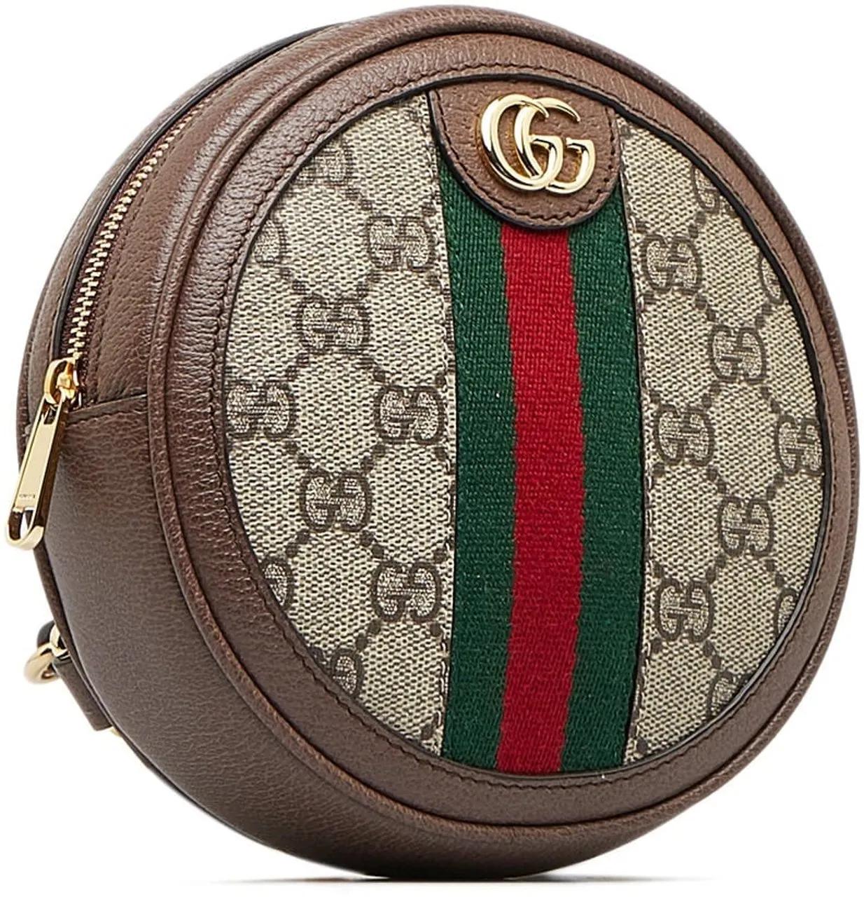 Gucci Rugzakken Mini GG Supreme Round Ophidia Backpack in bruin