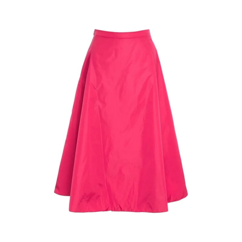 Add Midirok Padded Midi Skirt With Flared Silhouette Pink