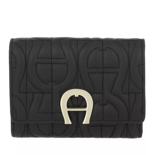 AIGNER Wallet Black Tri-Fold Portemonnee