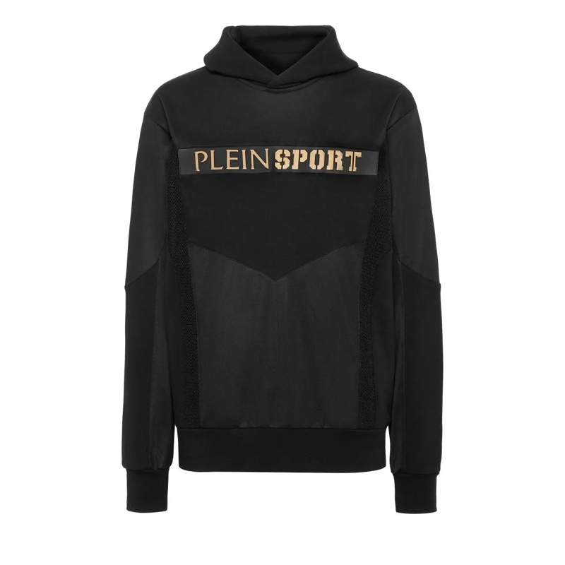 Plein Sport Top Hoodie Statement schwarz