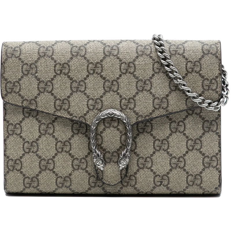 Gucci Schultertasche GG Supreme Dionysus Chain Wallet braun