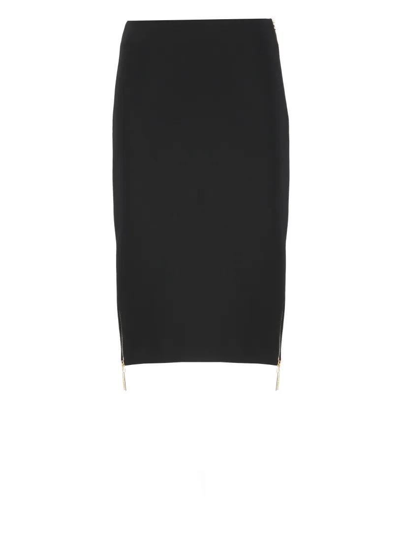 Elisabetta Franchi - Black Skirt With Zip - Größe 40 - schwarz