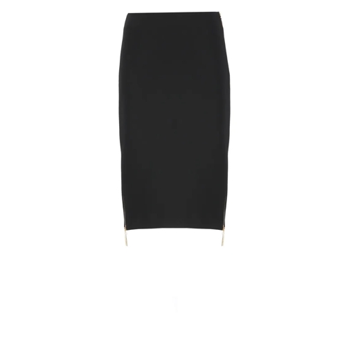 Elisabetta Franchi Black Skirt With Zip Black Jupes midi