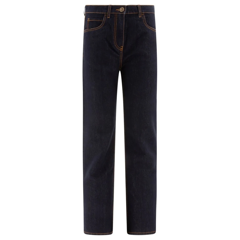 Etro Jeans Dark Indigo Straight-Leg Jeans Black