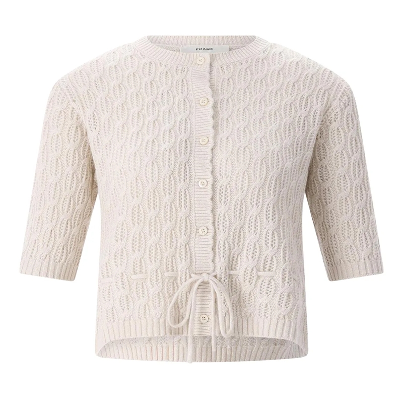FRAME Cardigan Strickjacke aus Kaschmir und Wolle beige